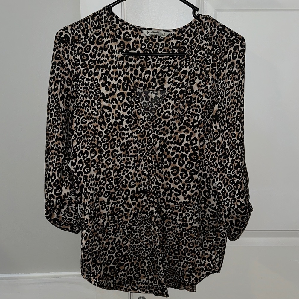 Stradivarius Leopard Print Blouse